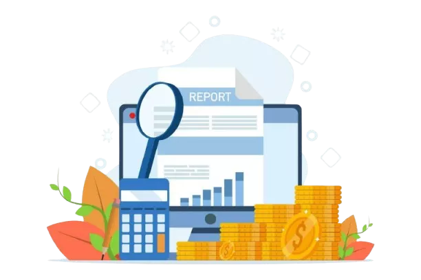 Sales report dashboard showing monthly revenue trends