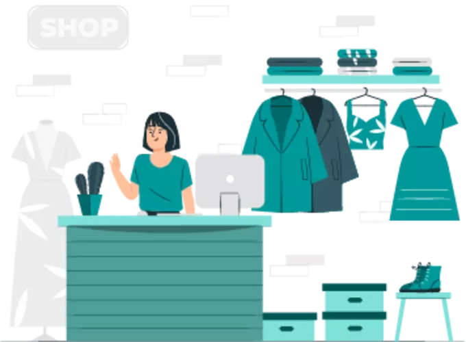 Miligin Store POS dashboard showing fabric billing and inventory overview