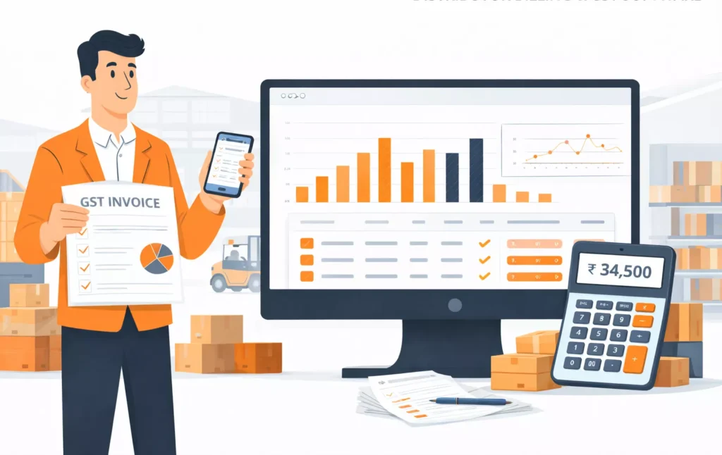 Distributor billing and GST software by SonicBillX for inventory and invoice management