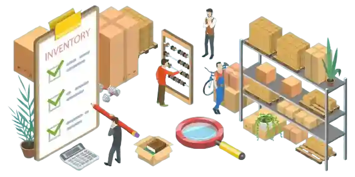 manage the inventory with warehouse