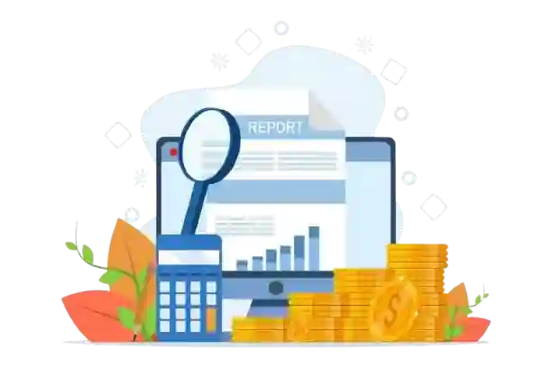Sales report dashboard showing monthly revenue trends